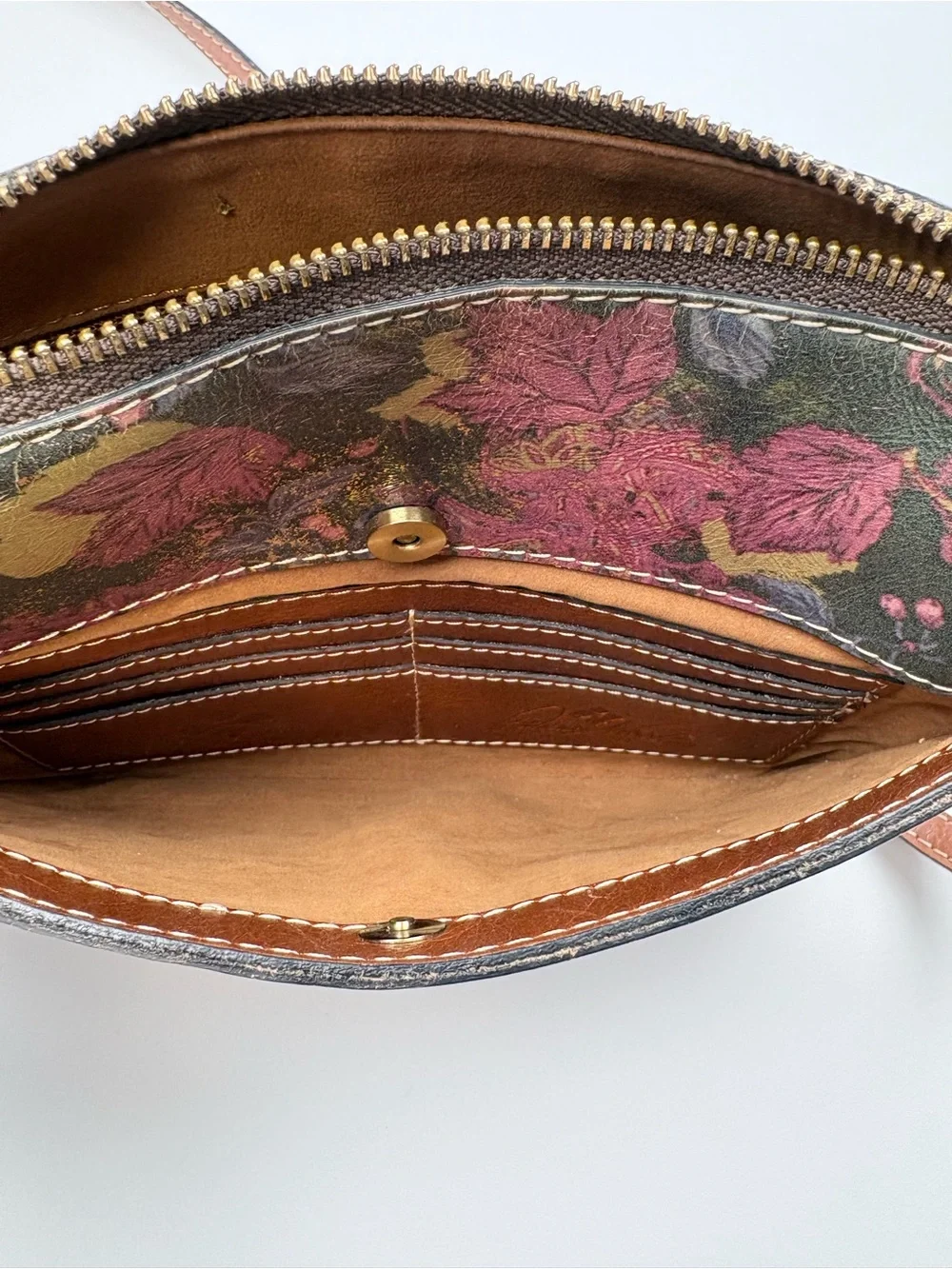 Patricia Nash Floral Leather Crossbody Shoulder Bag Purse